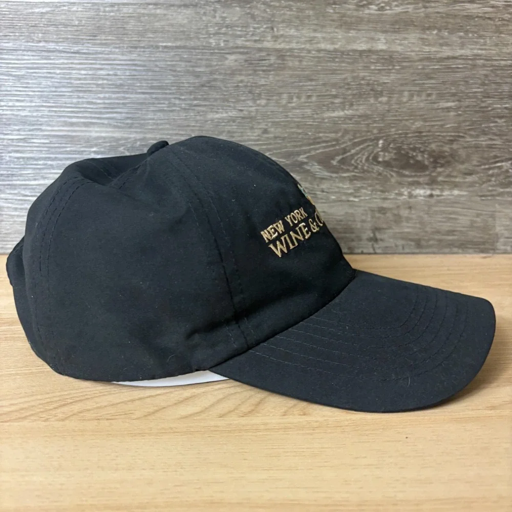 New York Wine Culinary Center Hat Cap Strap Back Black Lightweight Adjustable